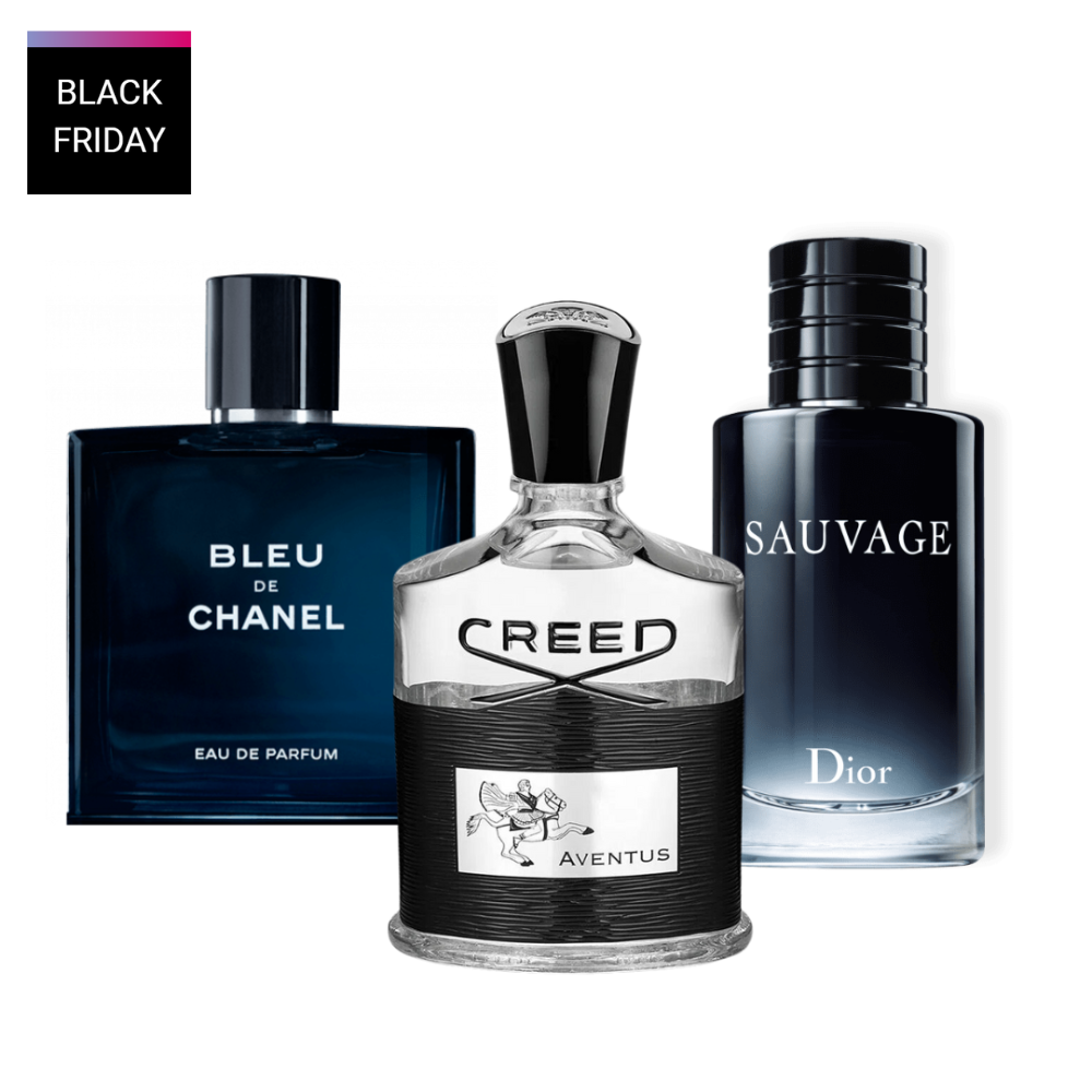 3 perfumy Creed Aventus, Bleu de Chanel, Dior SAUVAGE (Eau Parfum)