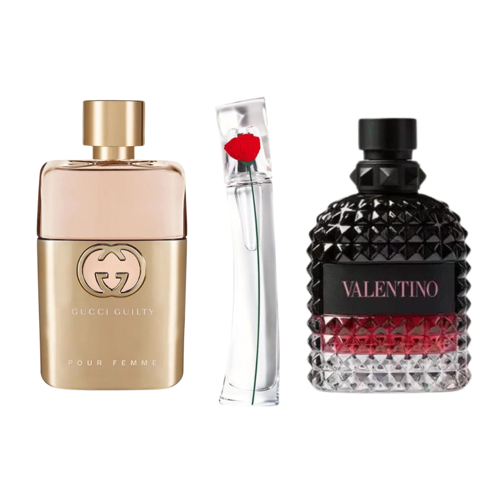 3 perfumy Gucci Guilty, Valentino Intense, Flower By Kenzo (Eau Parfum)