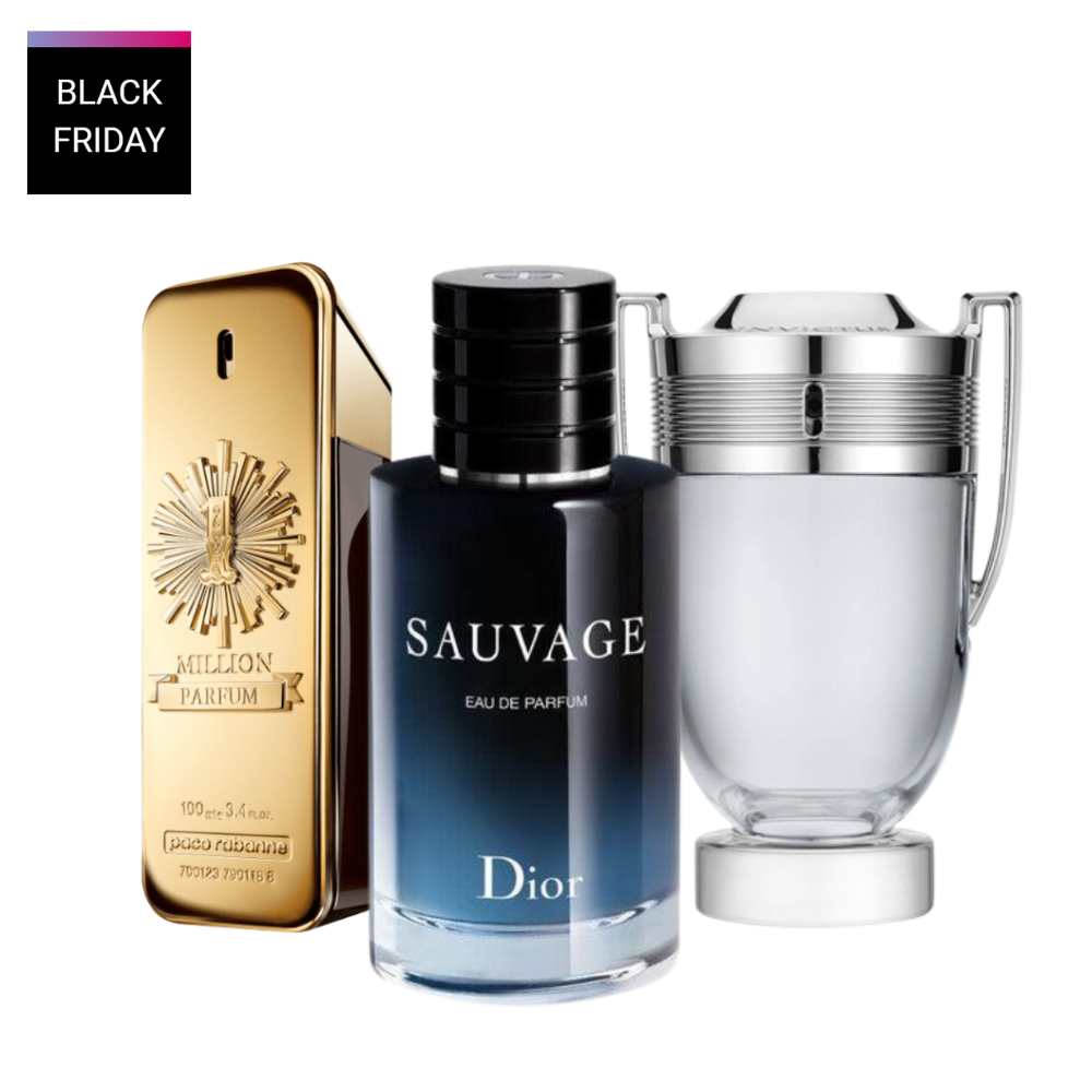 3 perfumy Paco Rabanne ONE MILLION, Dior SAUVAGE et Paco Rabanne INVICTUS (Eau de Parfum)