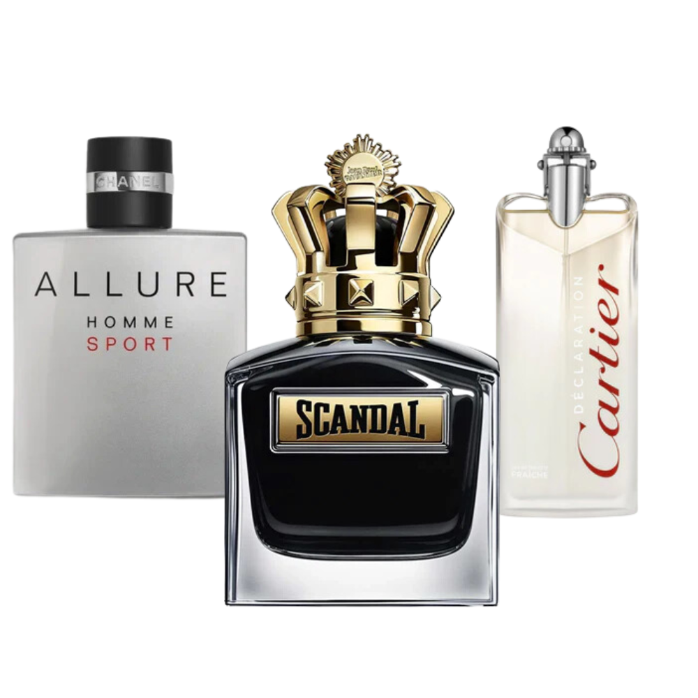 3 perfumy Allure Homme Sport, Jean Paul Gaultier Scandal, Cartier Declaration (Eau de Parfum)