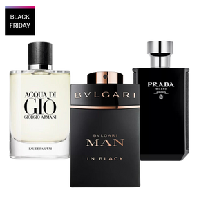 3 perfumy Bvlgari In Black, Giorgio Armani Acqua Di Gio, L'Homme Prada Intense (Eau Parfum)