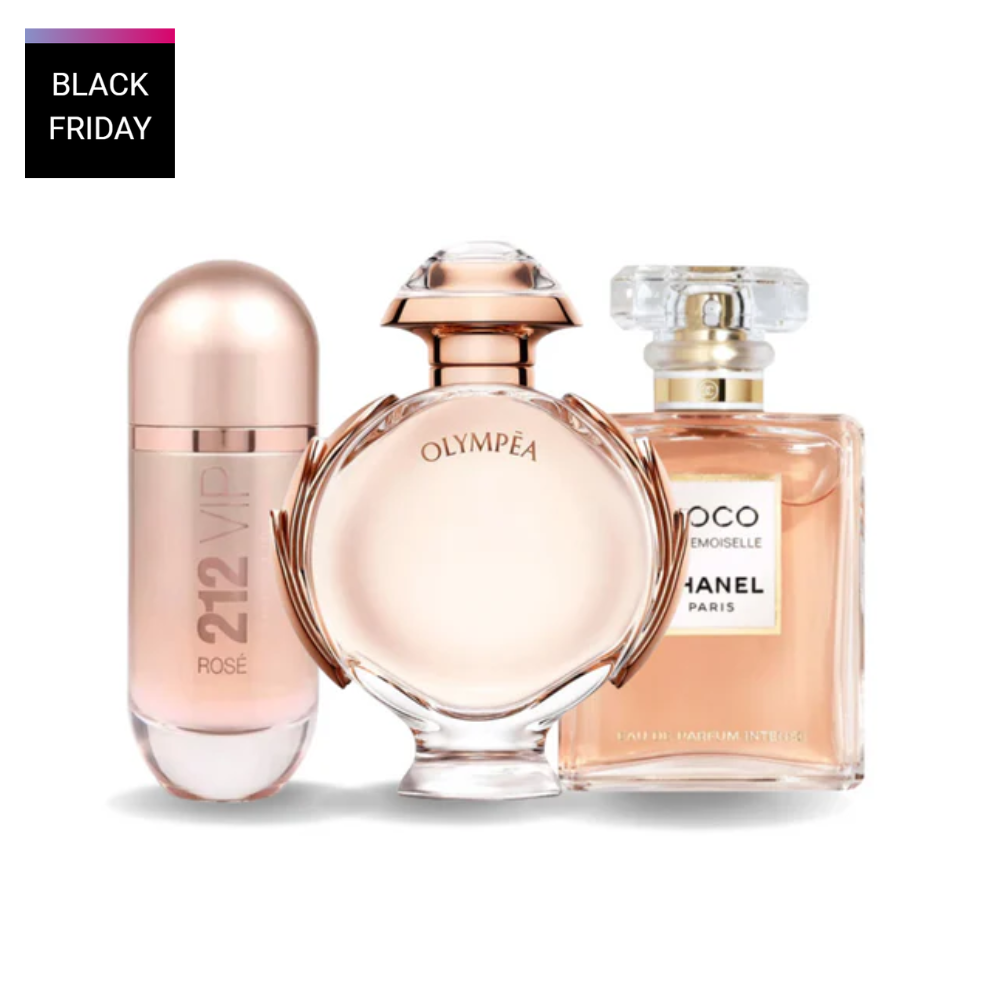 3 perfumy Carolina Herrera 212 VIP ROSÉ,  Paco Rabanne OLYMPÉA et Chanel COCO MADEMOISELLE (Eau de Parfum)