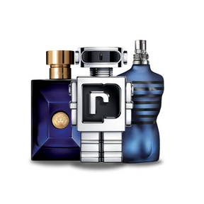 3 perfumy Versace DYLAN BLUE, Paco Rabanne PHANTOM et Jean Paul Gaultier ULTRA MALE (Eau de Parfum)