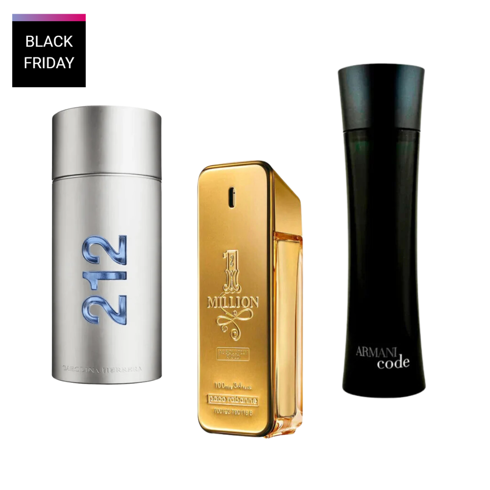 3 perfumy 212 Men NYC, Paco Rabanne One Million, Armani Code Homme (Eau de Parfum)