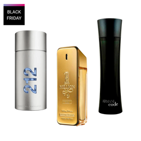 3 perfumy 212 Men NYC, Paco Rabanne One Million, Armani Code Homme (Eau de Parfum)